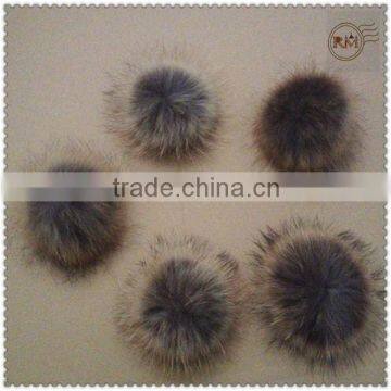 Natural Color Genuine Raccoon Fur Balls photo-6