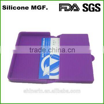 Square design silicone wallet card key coin box