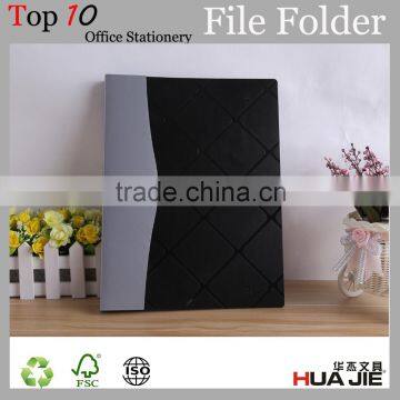 Customized cover printing plastic folder metal spring clip file folder portfolio