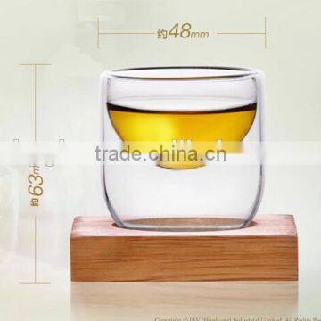 hand blown double wall glass cup