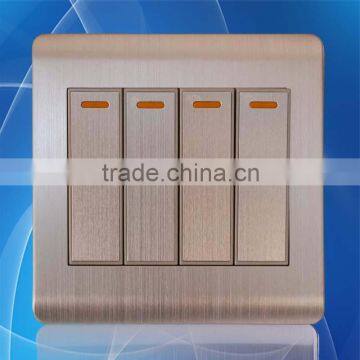 new design 4 gang 1 way 2way electrical wall switch control aluminium face