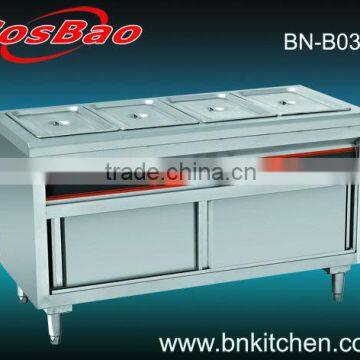 Freestanding electric restaurant bain marie with cabinet