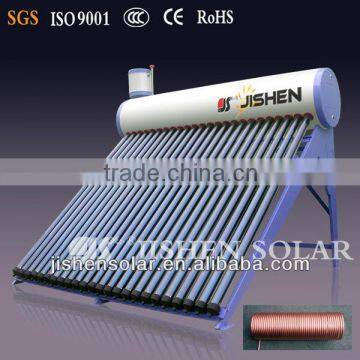 energy saving 200L galvanized steel copper coil solar water Heater with three target vacuum tube