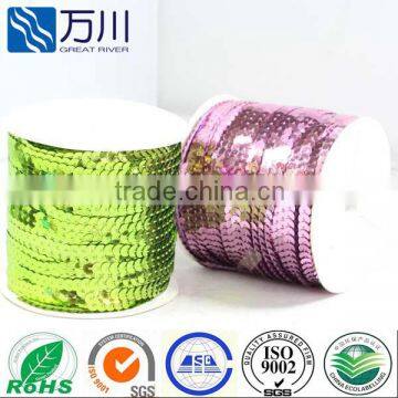 Charming spangle sequin string roll,most popular garment accessories cobalt sequin trimming wholesale