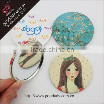 2016 Hot selling personal delicate designed beautiful tin hand mirror/gift Mirror