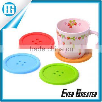 4pcs Cute Colorful Silicone Button Coaster Cup Mat Drink Placemat