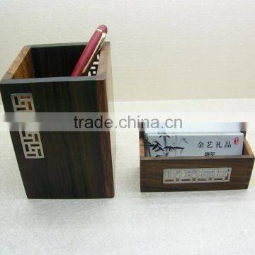 Square Wooden Pen Holder