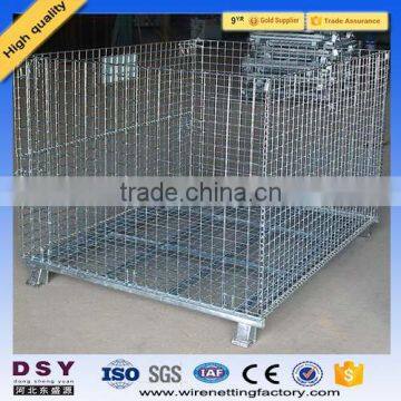 hot dip Galvanized foldable metal wire mesh storage cage