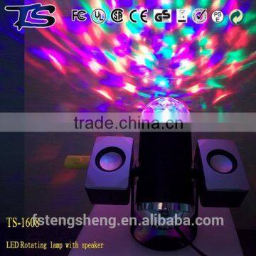 Rainbow led effect rotating disco ball with remote MP3 music player