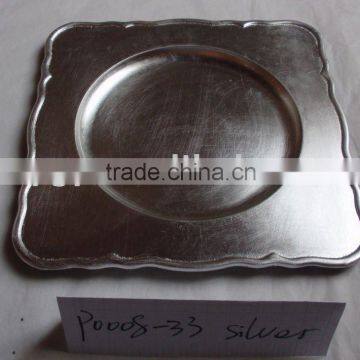 Silver Plastic charger plate