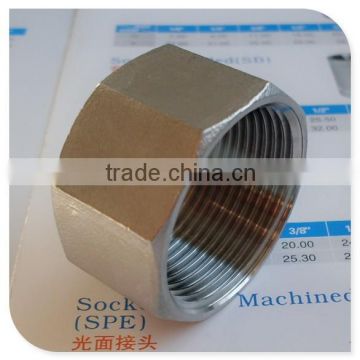 stainless steel threaded/screwed pipe cap, round/hex head