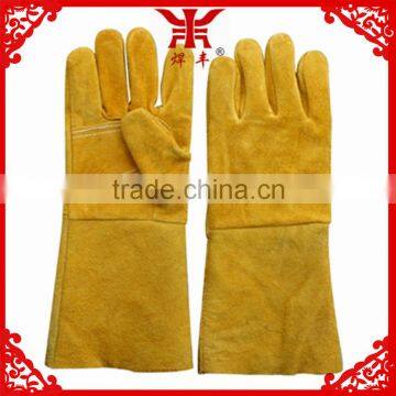 14 inches cow leather heat resistant welding gloves