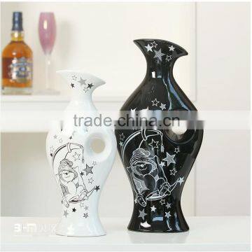 2 pieces set table decoration interior decorative ceramic vase from factory