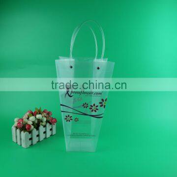 Cheap pp Plastic Bag Flower Vase, Clear Flower Packaging Bag, Handle Plastic Flower Bag for Flowers photo-3