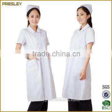 white hospital Uniforms Cotton comfortable uniform with shortsleeve