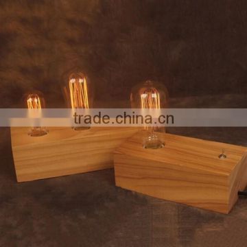 Super quality solid wood beside table lamps for living room decoration