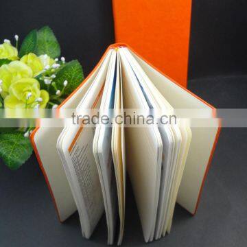 Embossed Logo Orange Leather Custom Soft Cover Notebook photo-3