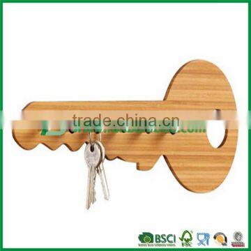 Giant key-shaped bamboo key holder