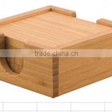 Fuboo As a gife cheap Square shape Bamboo coaster Set