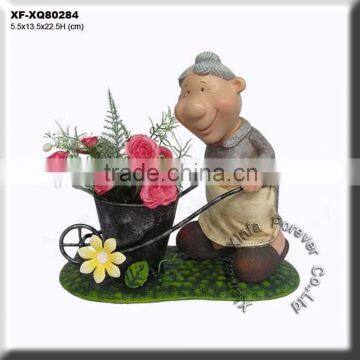 hand painting resin fat woman figurine maker decor