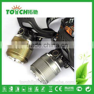 Zoomable LED Headlamps Super Bright Rechargeable Headlight Use 2*18650 Head Torchled Headlamp