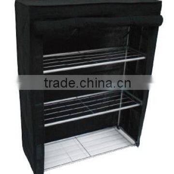 Black Portable fabric wardrobe,assembled wardrobe,folding wardrobe