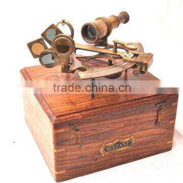 beautiful design brass nautical sextant -hand made sextant with wooden box 1041