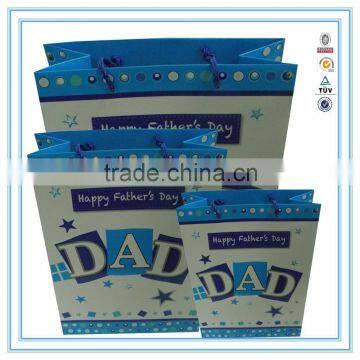 2015 alibaba wholesale custom Father's Day gift paper bag paper gift bag