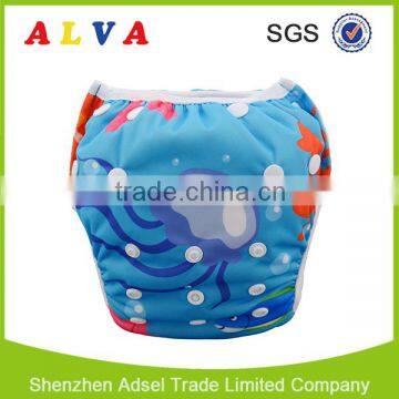 2016 Alva Fishes Pattern of Baby Swim Trunks Reusable Swimming Diaper