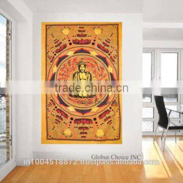 Indian Lord Buddha Tapestry wall hanging ethnic jaipur block print