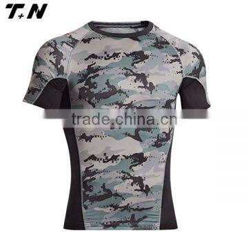 Wholesale custom rash guard short sleeve men