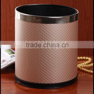 Household trash storage bucket double-layer liner trash hotel rooms leather factory direct sales