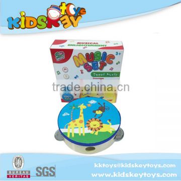 wholesale sale percussion instrument tambourine wood tambourine for kids toy