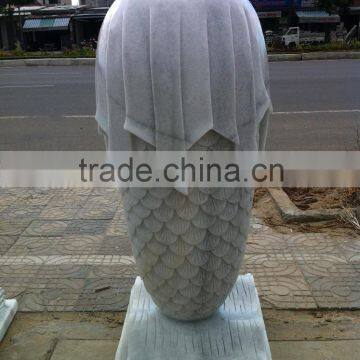 Sea Lion Statues for Sale White Marble Stone Hand Carved Sculpture From Vietnam photo-3