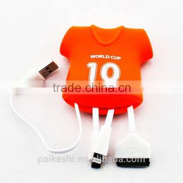 Fashion design T-Shirt silicone custom usb cable