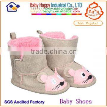 Cheap Price Lovely Mouse Pattern Skidproof Warm Nice Baby Girl Boots