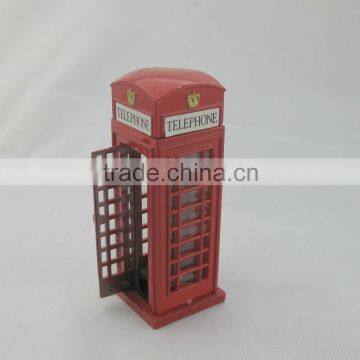 YL301OEM antique London telephone with pencil sharpener,London souvenir 3D telephone box,diecast metal London telephone booth