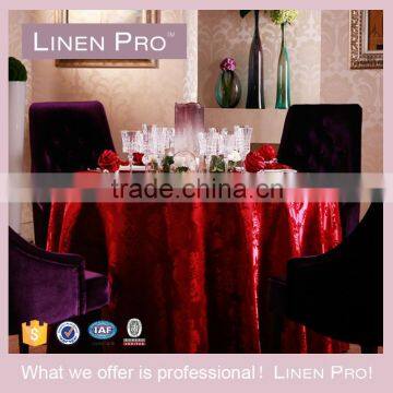 LinenPro Wholesale Red Sequin Tablecloths 120 inch Round