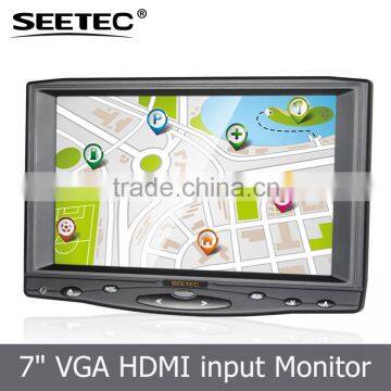 Widescreen 7 inch touch panel lcd mini av input tft screen flexible high brightness industrial monitor car