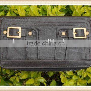 2012 hotsale newest design lint and pu zipper clutch wallets