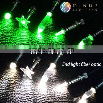 China supplier 10 mm solid plastic end glow fibre optic light for decorative light