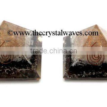 Selenite & Black Tourmaline Orgone pyramids With Copper Coil