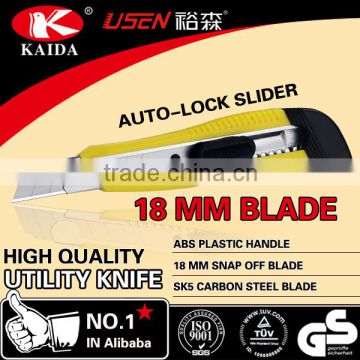 Plastic handle 18 mm Snap Off Blade Utility cutter safety knife