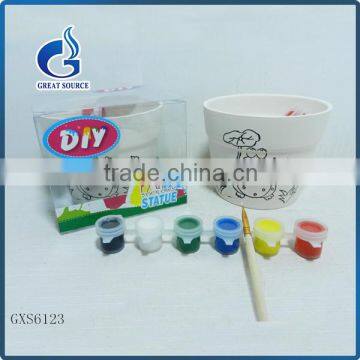 Draw By Yourself Kids' Best Intelligent Gift Ceramic Flower pot DIY Paint kits