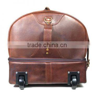 Vintage European Style Genuine Leather Travel Bag, Big Capacity Trolley Bag Made in China photo-3