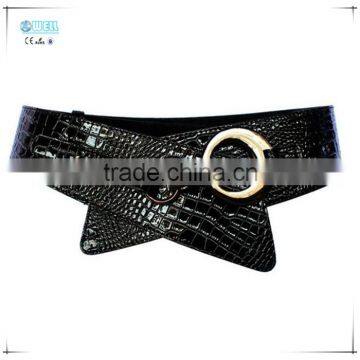 Women Crocodile Belt Bowknot Shape Wide Belts For Lady