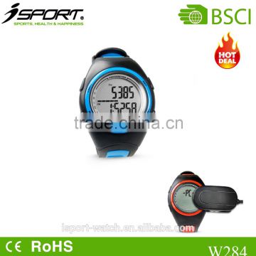 Alibaba Trade Assurance Supplier High-tech Factory Outdoor Exercise Rechargeable Fitness 3D Pedometer Watch W284