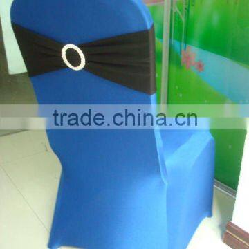 Blue spandex chair cover /lycra chair ocver with black spandex band