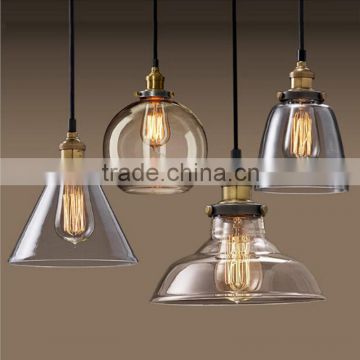 High Quality 220V Glass Ball Pendant Lamp E27 Edision Vintage Pendant Lights