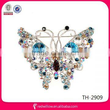 NEW Fashion Butterfly Flower Alloy crystal Wedding Bouquet Brooch